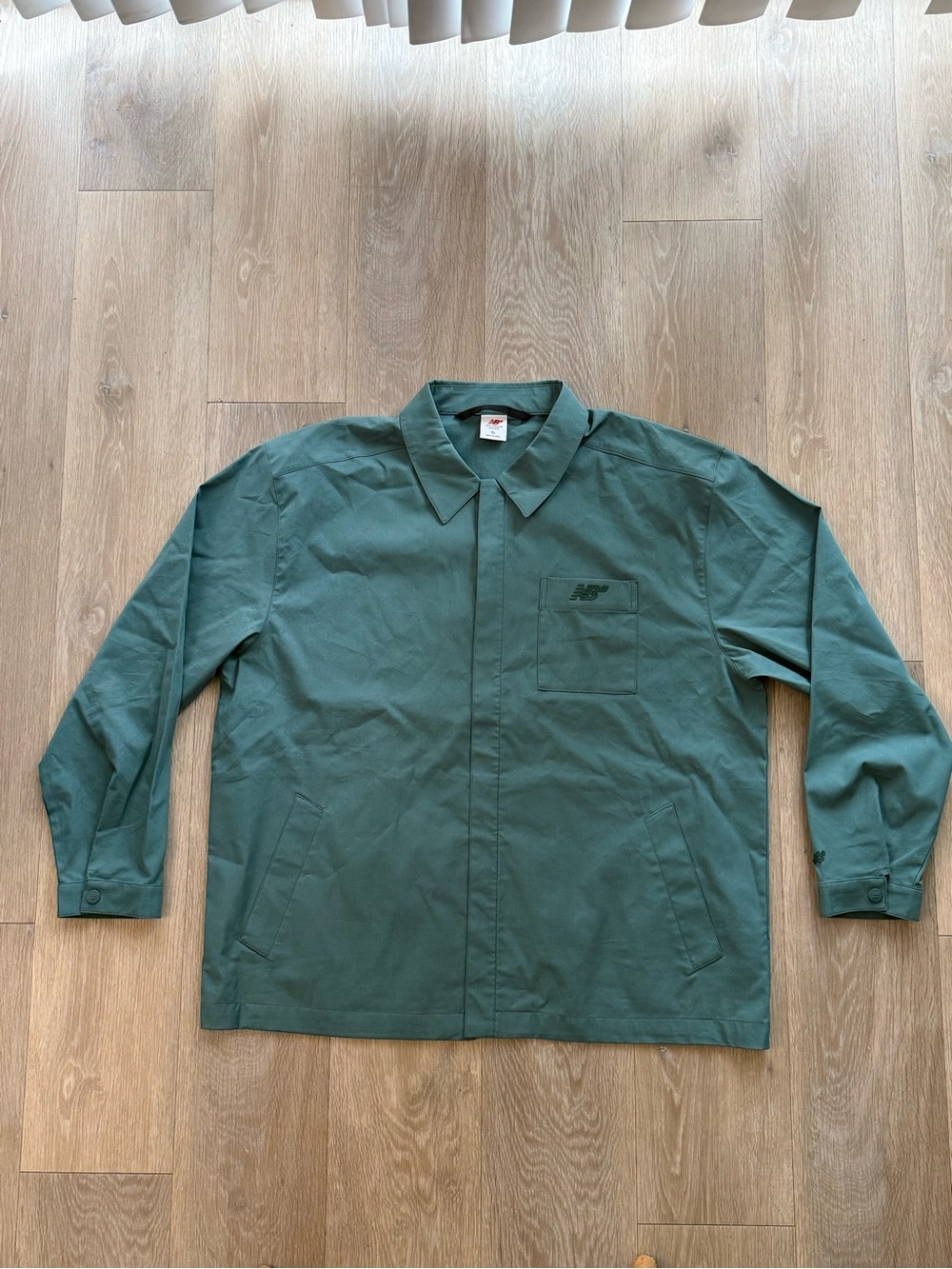New Balance Numeric Spruce Green Twill Coaches Jacket Men’s Size XL